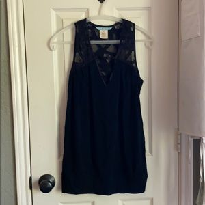 Black Marciano silk trim sleeveless blouse XS